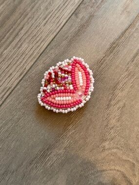 Handmade Pink Beaded Croc Charm (Jibbitz) – Cute Design - NEW/never used